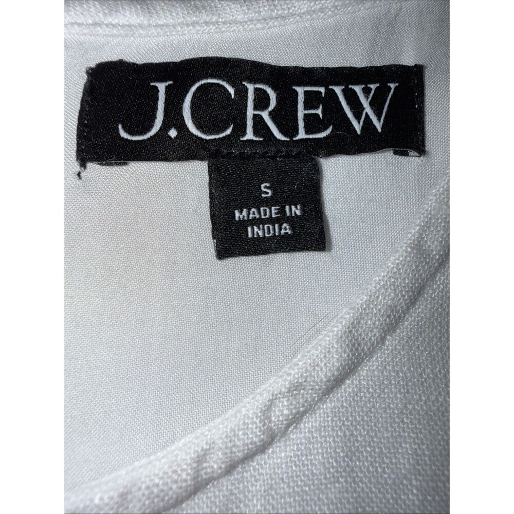 J.Crew White Linen Sleeveless Shift Dress Lightweight Back Button Minimalist S - Picture 7 of 14